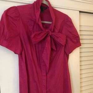 French Connection hot pink short sleeve blouse
